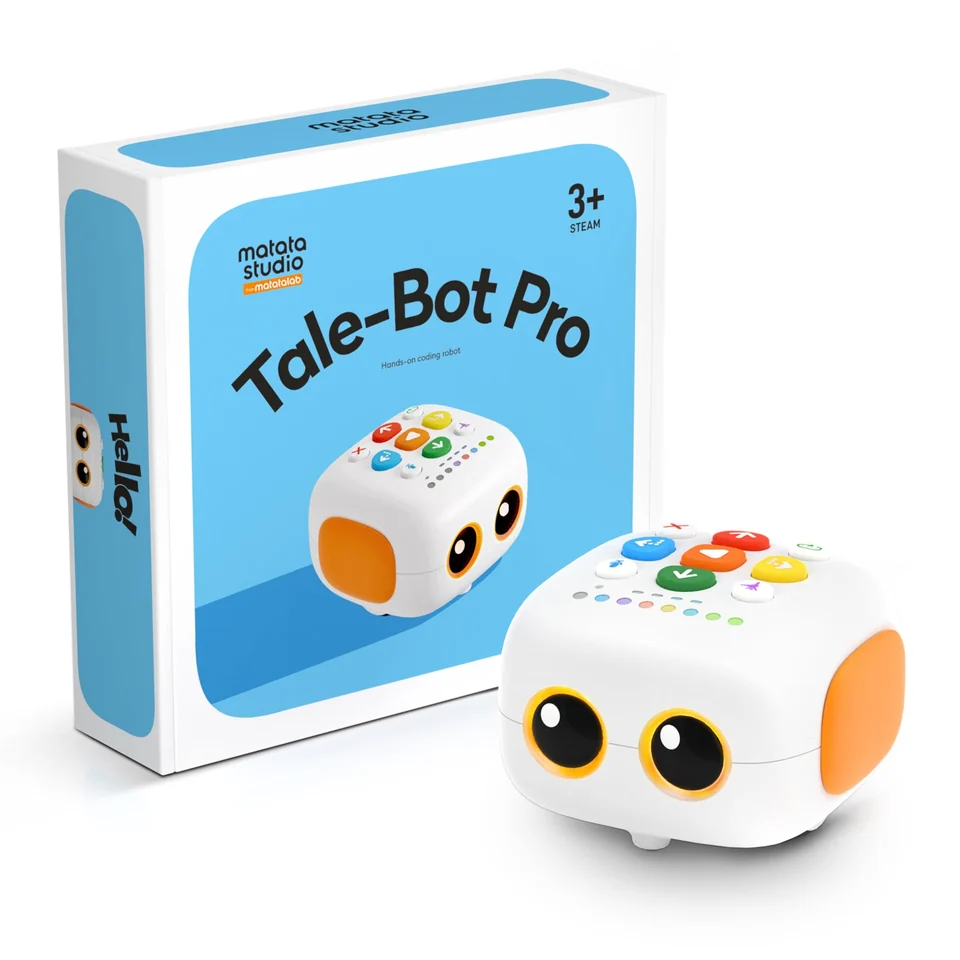 Tale-Bot Pro junto a su caja.